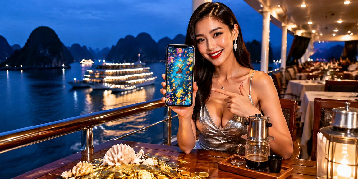 Giao diện xổ số trên điện thoại tại vịnh Hạ Long