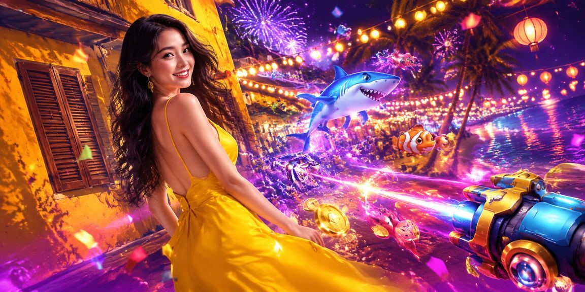 Bàn cá neon sôi động tại khu giải trí Hội An